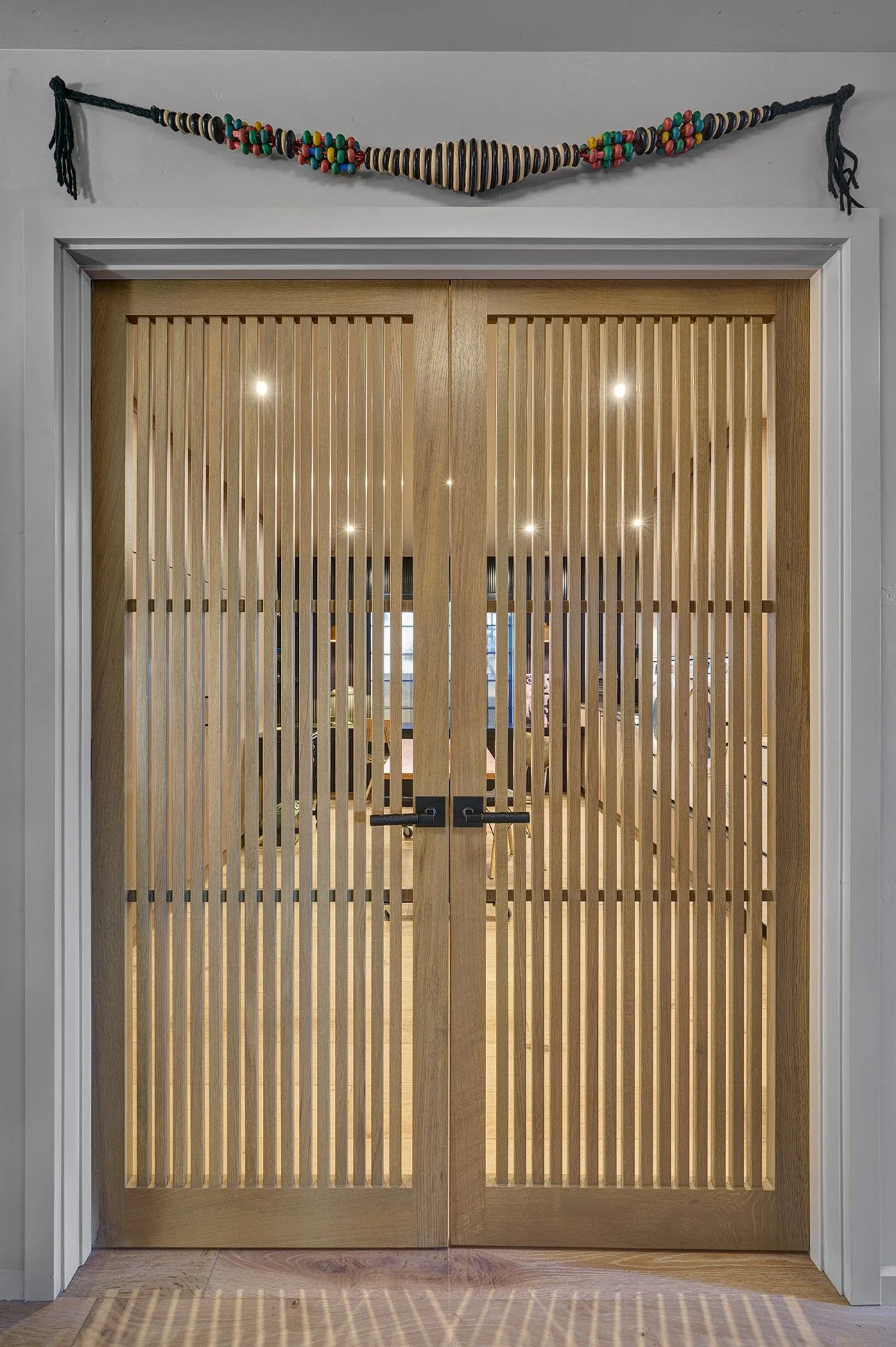 Craft, laundry, office, slatted wood doors